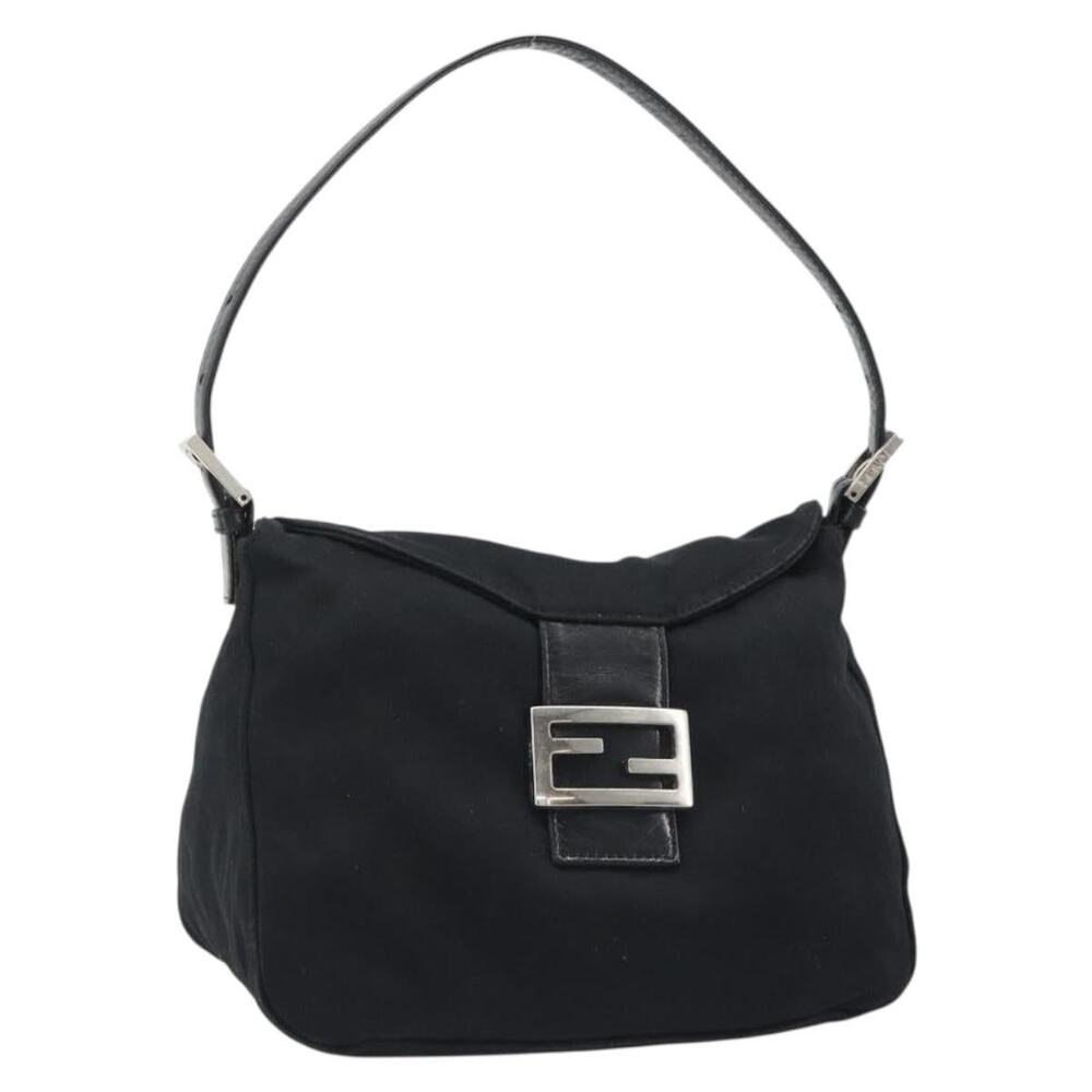 Fendi FF Bag Black Cotton Handbag